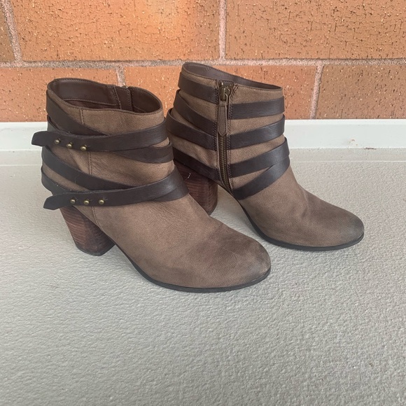 bp Shoes - BP rustic brown booties with stud detailing